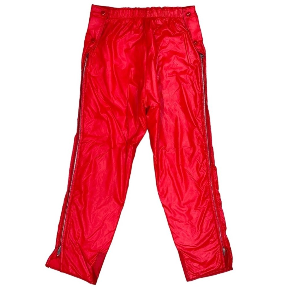 Vintage Sir Jac Nylon Puffer Side Zip Button Pants in Red Unisex Men’s Size M - Picture 4 of 16